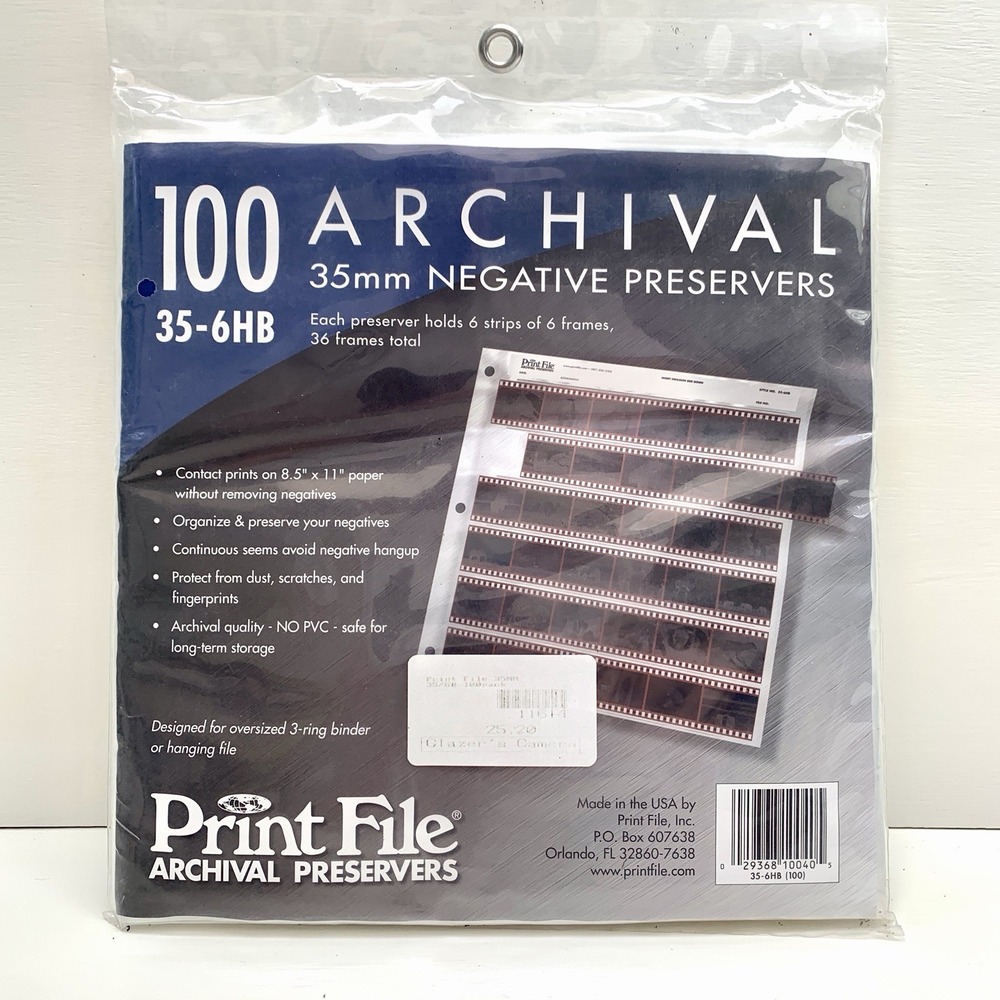 Print File Archival 35mm Negative Preservers 100 Storage Pages 35-6HB